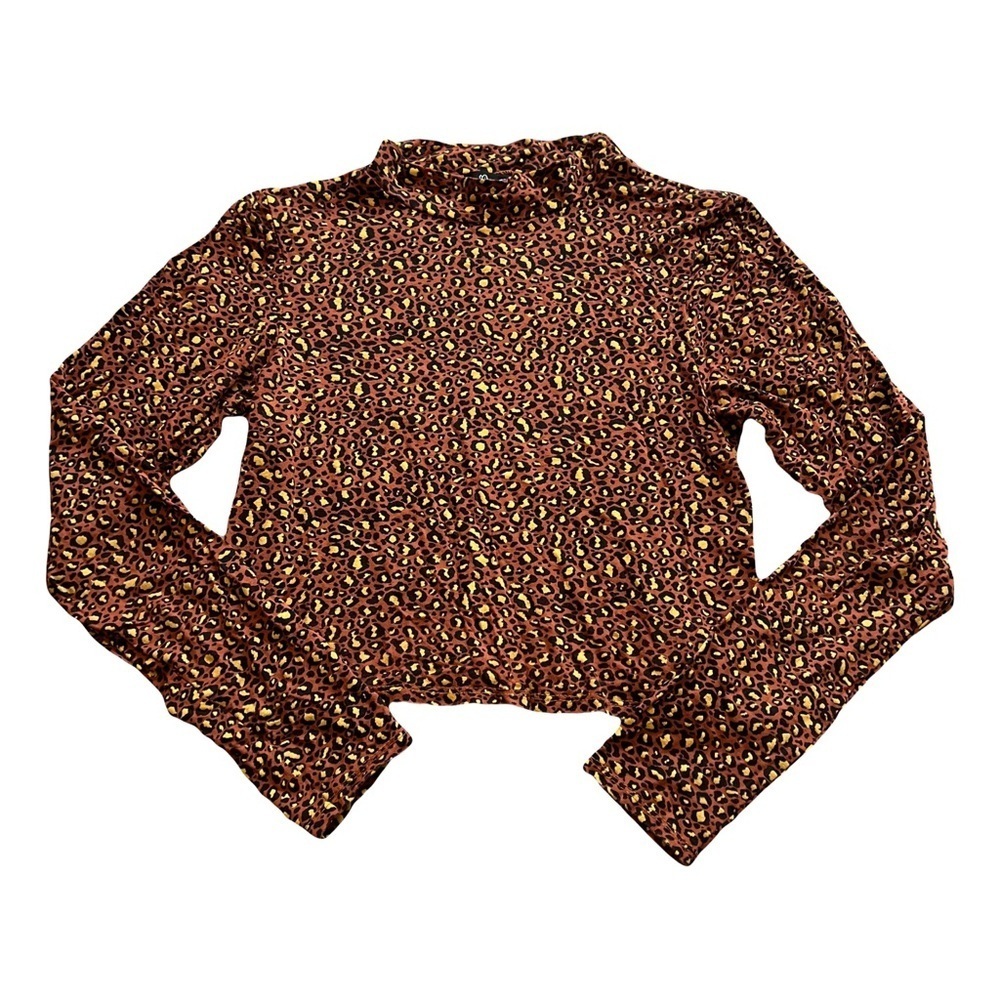 Leopard Print Long Sleeve Miss Selfridge Top